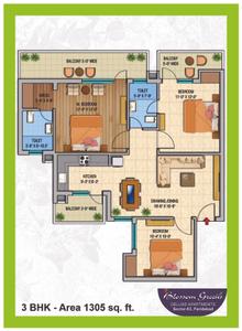 Image of 1845 Sq.ft 4 BHK Apartment / Flat for sale in GPM Blossom Greens, Sector 63, Faridabad for Rs. 11000000