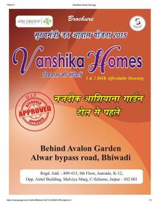 Image of 600 Sq.ft 2 BHK Apartment / Flat for sale in Om Vanshika Homes, U.I.T., Bhiwadi for Rs. 1510000