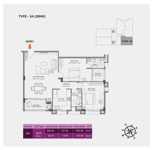 Image of 1880 Sq.ft 3 BHK Apartment / Flat for sale in Kapis Lotus Crystal, Chandrasekharpur, Bhubaneswar for Rs. 15000000