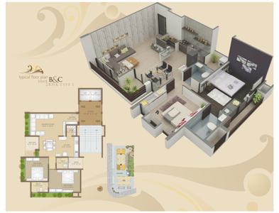Image of 1322 Sq.ft 2 BHK Apartment / Flat for sale in Platinum Saaga, Vaishno Devi Circle, Ahmedabad for Rs. 7200000