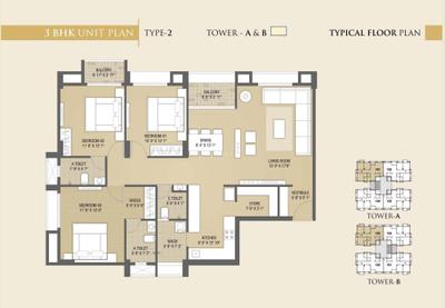 Image of 1200 Sq.ft 3 BHK Apartment / Flat for sale in Pramukh Vedanta, Chala, Vapi for Rs. 8500000