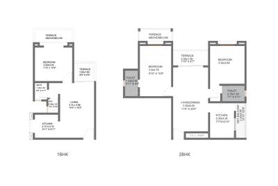 Image of 940 Sq.ft 2 BHK Apartment / Flat for sale in VTP Cygnus Building T11, Manjari Khurd, Pune for Rs. 8500000