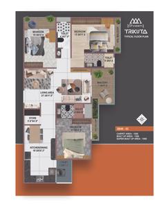 Image of 1600 Sq.ft 3 BHK Apartment / Flat for sale in Shreem Trikuta, Manjalpur, Vadodara for Rs. 6000000