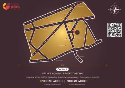 Image of 1605 Sq.ft Residential Plot / Land for sale in VKS Vedha, Sulur, Coimbatore for Rs. 4232000