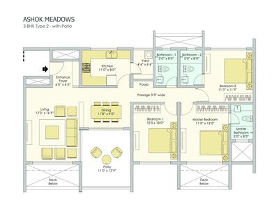 Image of 1510 Sq.ft 3 BHK Apartment / Flat for sale in Ashok Meadows - Hinjewadi, Hinjawadi, Pune for Rs. 15200000