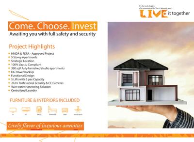 Image of 365 Sq.ft 1 BHK Apartment / Flat for sale in Aur Urban Lake Front, Narsingi, Hyderabad for Rs. 3200000