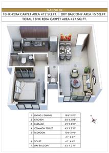 Image of 312 Sq.ft 1 BHK Apartment / Flat for sale in Atmiya Prime Vista Phase 2, Ghatkopar East, Mumbai for Rs. 6820000