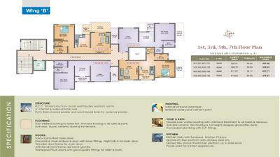 Image of 785 Sq.ft 1.5 BHK Apartment / Flat for sale in Moraya Vedant Heights, Kiwale, Pune for Rs. 6000000