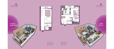 Image of 1152 Sq.ft 2 BHK Apartment / Flat for sale in UDB Orchid, Bhankrota, Jaipur for Rs. 3800000