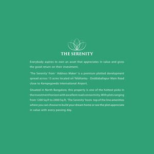 Image of 2400 Sq.ft Residential Plot / Land for sale in The Address The Serenity, Doddaballapura, Bengaluru for Rs. 23000000