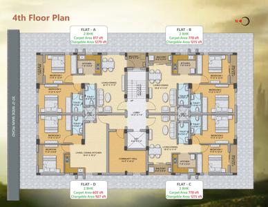 Image of 1206 Sq.ft 2.5 BHK Apartment / Flat for sale in Trinity Ashoka, Kalinga Nagar, Bhubaneswar for Rs. 7600000