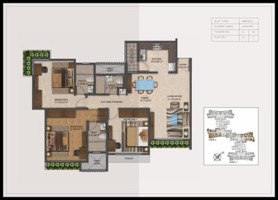 Image of 1250 Sq.ft 3 BHK Apartment / Flat for sale in Wadhwa Platina, Thane West, Thane for Rs. 23500000