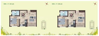 Image of 1423 Sq.ft 2 BHK Apartment / Flat for sale in Casagrand Aldea, Karapakkam, Chennai for Rs. 12500000