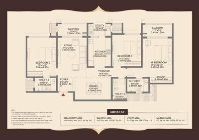 Image of 1592 Sq.ft 3 BHK Apartment / Flat for sale in Godrej Aveline, Yelahanka, Bengaluru for Rs. 24700000