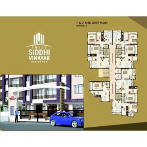 Image of 700 Sq.ft 1 BHK Apartment / Flat for sale in Shree Siddhivinayak Residency B to E Building, Chala, Vapi for Rs. 1700000