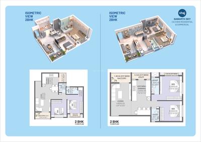 Image of 1119 Sq.ft 2 BHK Apartment / Flat for sale in Vraj Samarth Sky, Balram Nagar, Nashik for Rs. 4739000