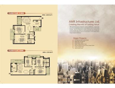 Image of 1350 Sq.ft 2 BHK Apartment / Flat for sale in AMR Apartment 55, Phi II, Greater Noida for Rs. 8900000