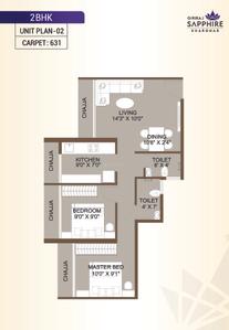 Image of 1050 Sq.ft 2 BHK Apartment / Flat for sale in Giriraj Sapphire, Kharghar, Navi Mumbai for Rs. 9900000