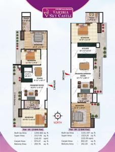 Image of 1518 Sq.ft 3 BHK Apartment / Flat for sale in Vardha Sky Castle, Kalindipuram, Allahabad for Rs. 10170131
