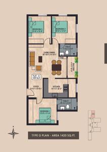 Image of 1319 Sq.ft 3 BHK Apartment / Flat for sale in Gatala Metro Heights, Virugambakkam, Chennai for Rs. 19000000