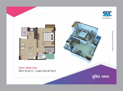 Image of 433 Sq.ft 2 BHK Apartment / Flat for sale in SSBC Prangan, Muhana, Jaipur for Rs. 2400000