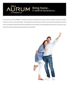 Image of 1250 Sq.ft 2 BHK Builder Floor for sale in MVV Aurum, Kondapur, Hyderabad for Rs. 12000000