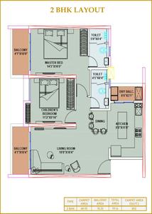 Image of 1400 Sq.ft 3 BHK Apartment / Flat for sale in Sarsan Nancy Hillview Phase 1, Baner, Pune for Rs. 16200000