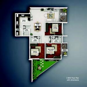 Image of 1200 Sq.ft 2 BHK Apartment / Flat for sale in Northern City B Block, Pumpwell, Mangalore for Rs. 9400000