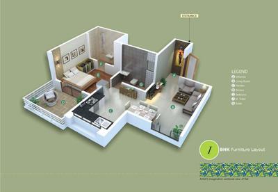 Image of 1500 Sq.ft 3 BHK Apartment / Flat for sale in Sagar Erica, Wakad, Pune for Rs. 8375200