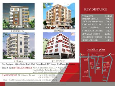 Image of 1701 Sq.ft 3 BHK Apartment / Flat for sale in R Mountrose Apartment, JP Nagar, Bengaluru for Rs. 17000000