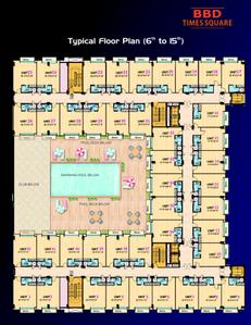 Image of 645 Sq.ft 1 BHK Studio for sale in Viraj BBD Times Square, Gomti Nagar, Lucknow for Rs. 6500000