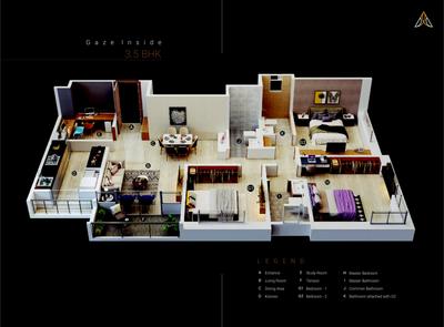 Image of 1400 Sq.ft 3 BHK Apartment / Flat for sale in Shroff And Choice Aureta, Mundhwa, Pune for Rs. 20000000