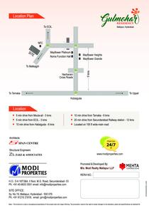 Image of 1659 Sq.ft 3 BHK Apartment / Flat for sale in Modi Gulmohar Residency, Uppal Kalan, Secunderabad for Rs. 10292000