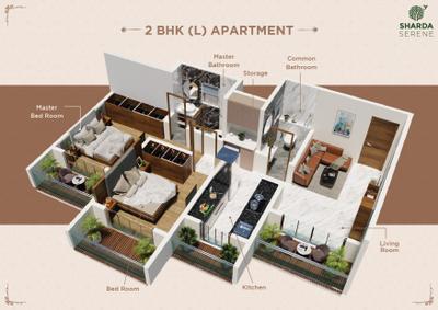 Image of 809 Sq.ft 2 BHK Apartment / Flat for sale in Shardhha Serene, Kalyan West, Kalyan for Rs. 4500000