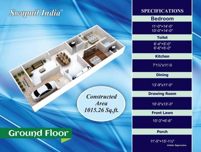 Image of 1100 Sq.ft 3 BHK Duplex for sale in Swapnil Sangam, Bijnor, Lucknow for Rs. 6500000