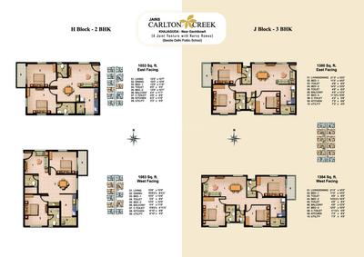 Image of 1380 Sq.ft 3 BHK Apartment / Flat for sale in Jain Carlton Creek, Manikonda, Hyderabad for Rs. 14000001
