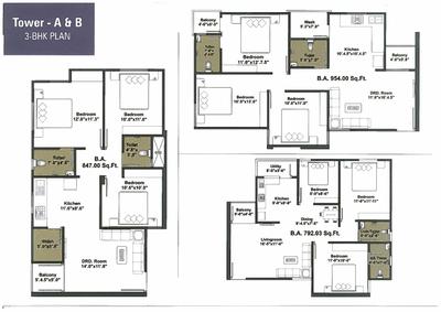 Image of 920 Sq.ft 3 BHK Apartment / Flat for sale in Shree Vakratund Vakratund Enclave, Kalali, Vadodara for Rs. 4000000