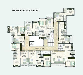 Image of 1270 Sq.ft 2 BHK Apartment / Flat for sale in Fortune Heights by Fortune Developers, Kurmannapalem, Visakhapatnam for Rs. 4000000