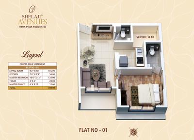 Image of 550 Sq.ft 1 BHK Apartment / Flat for sale in Shelaji Avenues, Kamathipura, Mumbai for Rs. 12500000