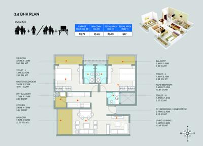 Image of 1460 Sq.ft 3 BHK Apartment / Flat for sale in Ravima Newton Homes Hadapsar Phase II, Hadapsar, Pune for Rs. 12000000