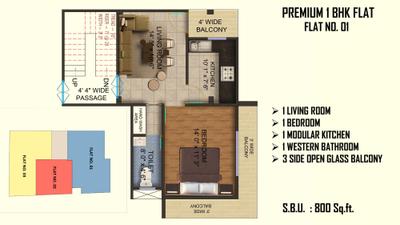 Image of 1782 Sq.ft 3 BHK Apartment / Flat for sale in Dev Apartments Phase 2, Babatpur, Varanasi for Rs. 7128000