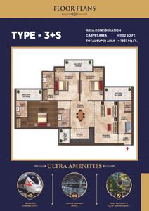 Image of 1635 Sq.ft 3 BHK Apartment / Flat for sale in Apex Sky Height, Sikrod, Ghaziabad for Rs. 13000000