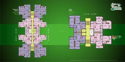 Image of 1350 Sq.ft 2 BHK Apartment / Flat for sale in Arocon Golf Ville, Crossings Republik, Ghaziabad for Rs. 9600000