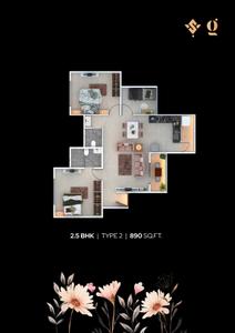 Image of 1140 Sq.ft 2 BHK Apartment / Flat for sale in Vishva Gangotree Prajakta, Karve Nagar, Pune for Rs. 17200000
