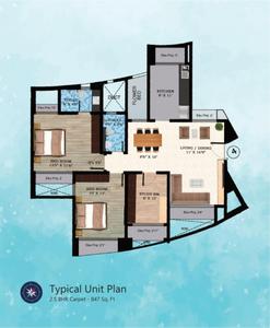 Image of 1345 Sq.ft 2.5 BHK Apartment / Flat for sale in Atul Blue Mountains, Malad East, Mumbai for Rs. 28500000