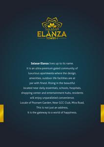 Image of 850 Sq.ft 2 BHK Apartment / Flat for sale in Salasar Elanza Tower 1, Mira Road East, Mira Bhayandar for Rs. 10521000