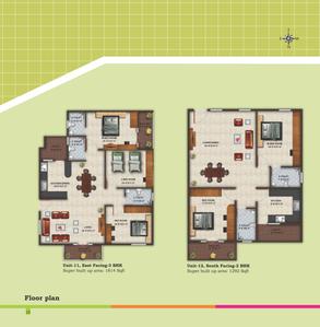 Image of 1292 Sq.ft 2 BHK Apartment / Flat for sale in Saravana Tranquil Heights, Vidyaranyapura, Bengaluru for Rs. 7200000