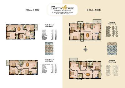 Image of 1380 Sq.ft 3 BHK Apartment / Flat for sale in Jain Carlton Creek, Manikonda, Hyderabad for Rs. 14000001