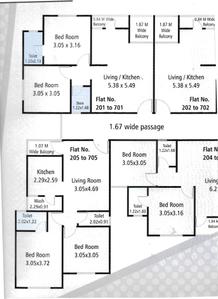 Image of 513 Sq.ft 2 BHK Apartment / Flat for sale in Nilkanth Height, Waghodia Road, Vadodara for Rs. 2500000
