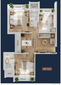 Image of 675 Sq.ft 2 BHK Apartment / Flat for sale in The Green Alfa CHS, Borivali West, Mumbai for Rs. 19400000